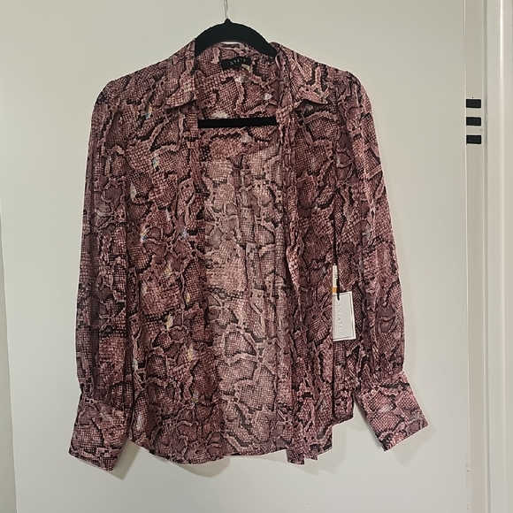 1. State Tops - 1. State Pink Patterned Button Down Shirt